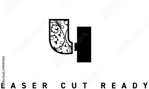 Laser cut Cyrillic буква Ч Ornamental Decorative Alphabet die cut cutting