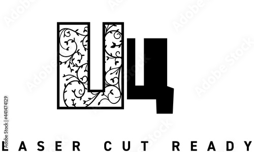Laser cut Cyrillic буква Щ Ornamental Decorative Alphabet die cut cutting