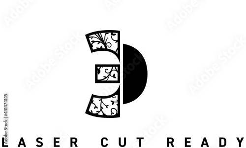 Laser cut Cyrillic буква Э Ornamental Decorative Alphabet die cut cutting