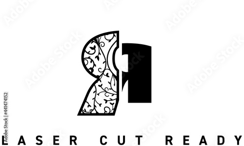 Laser cut Cyrillic буква Я Ornamental Decorative Alphabet die cut cutting