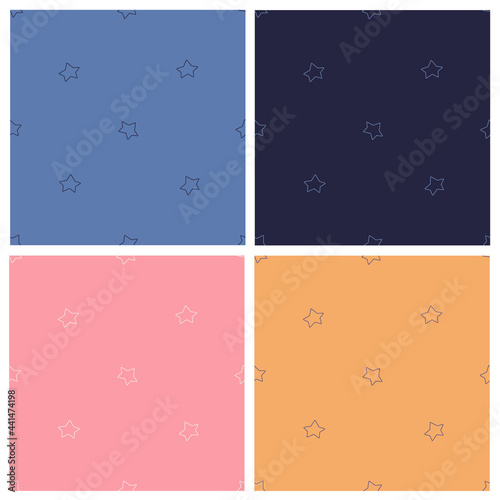 Seamless vector pattens set with stars