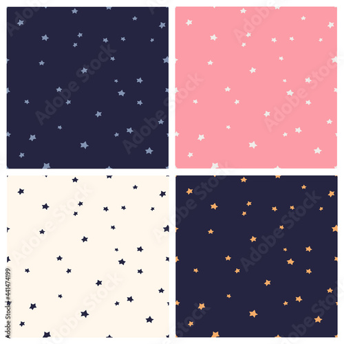Seamless vector pattens set with stars