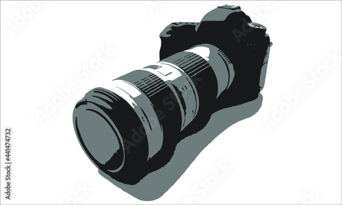 silhouette of large lens reflex camera