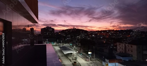 sunset over the city