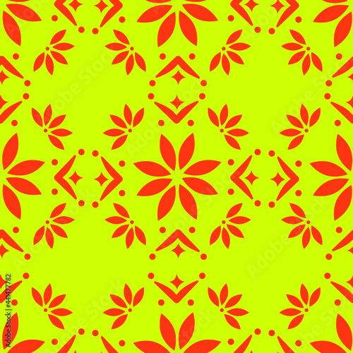 Bright flower vector illustration on yellow background