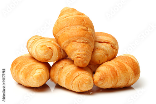 Fresh croissants isolated on white background 