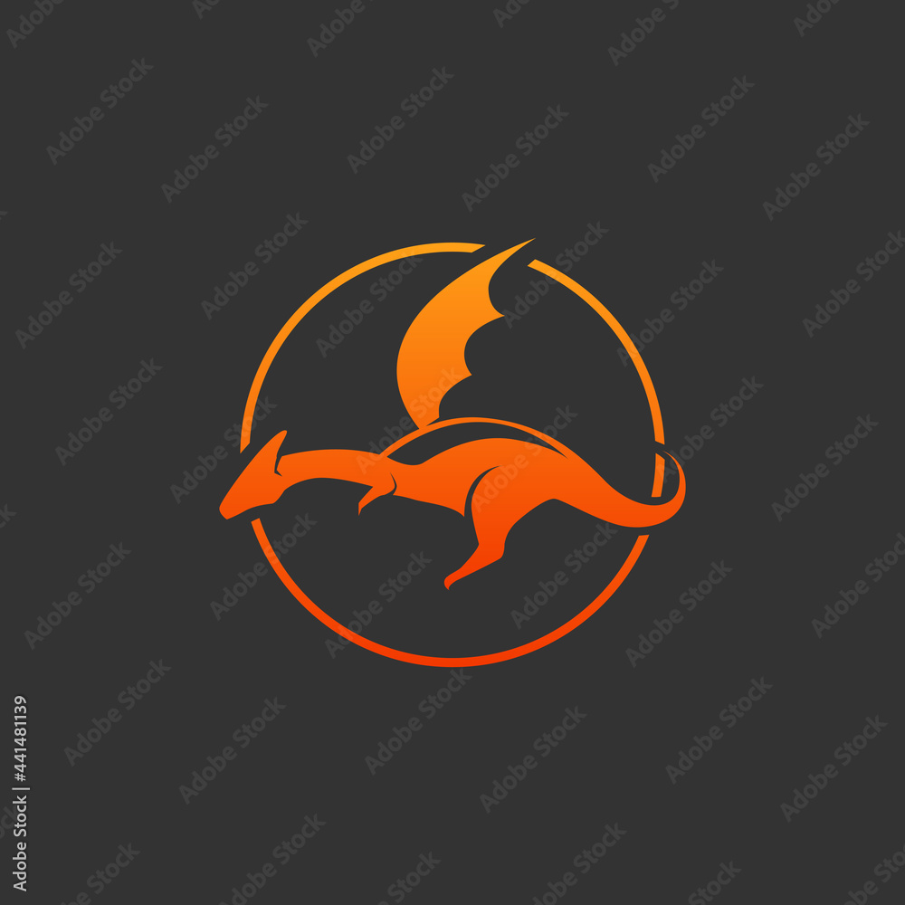 Dragon Icon Logo Design Vector