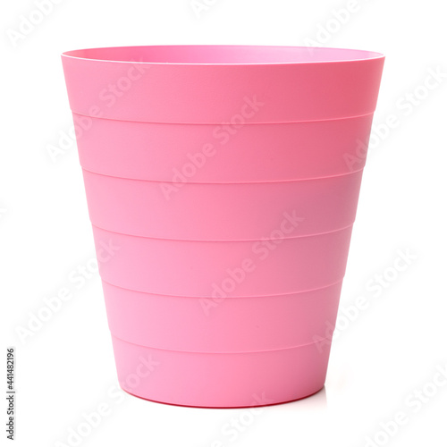 pink plastic cup isolated