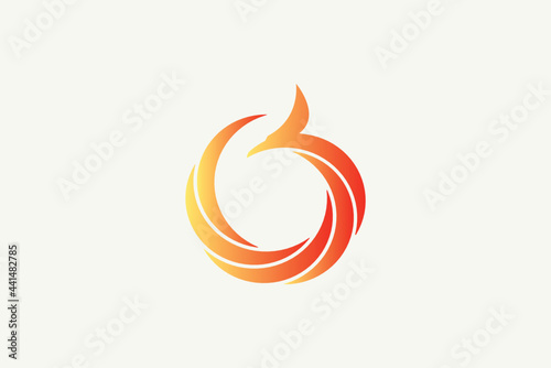 circle phoenix bird logo. suitable for any business.