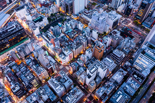 ドローン撮影された東京の夜景