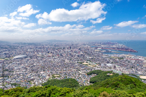 小文字山山頂から見た北九州市街地眺望