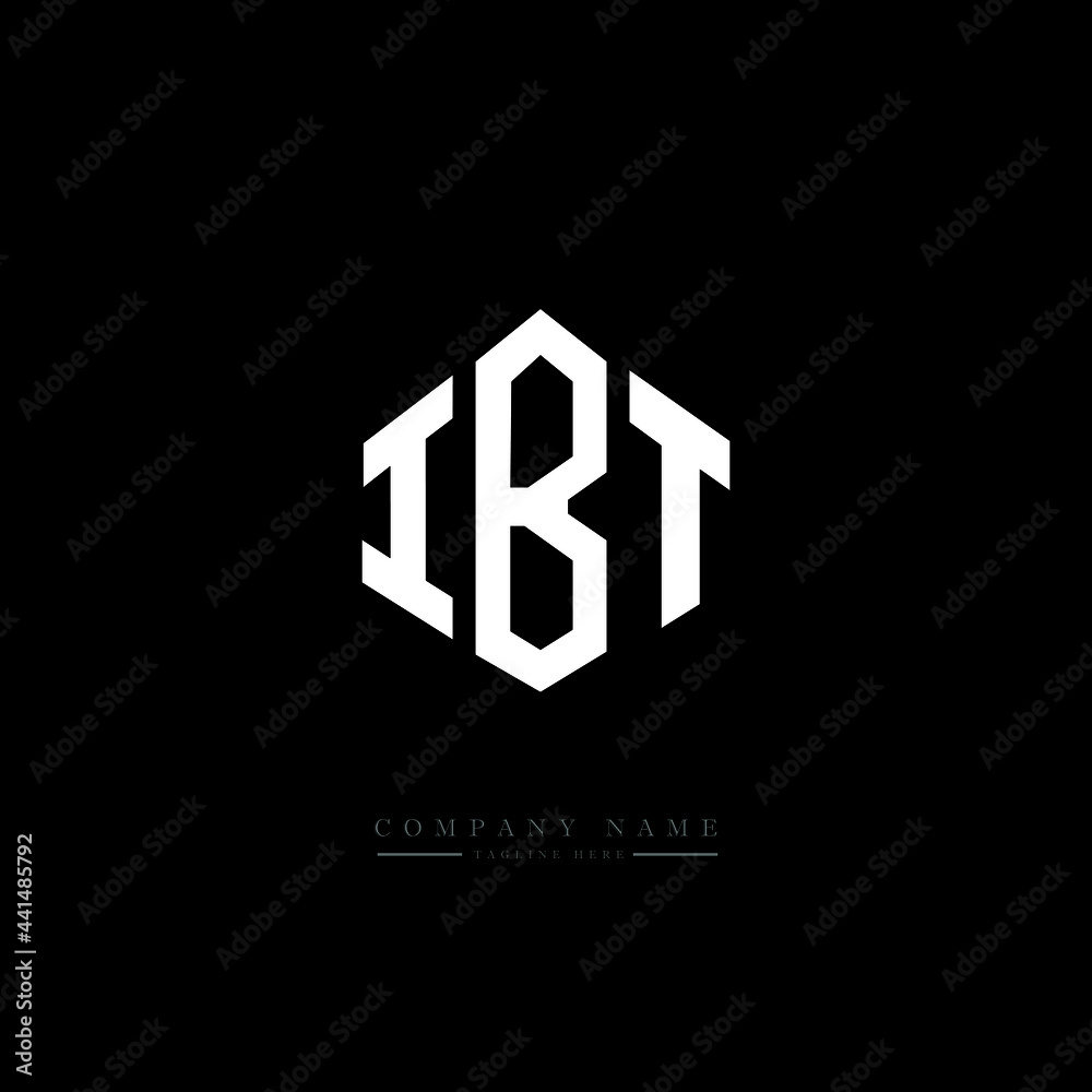 IBT letter logo design with polygon shape. IBT polygon logo monogram. IBT cube logo design. IBT hexagon vector logo template white and black colors. IBT monogram. IBT business and real estate logo. 