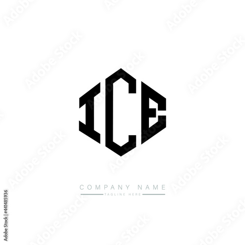 ICE letter logo design with polygon shape. ICE polygon logo monogram. ICE cube logo design. ICE hexagon vector logo template white and black colors. ICE monogram. ICE business and real estate logo. 