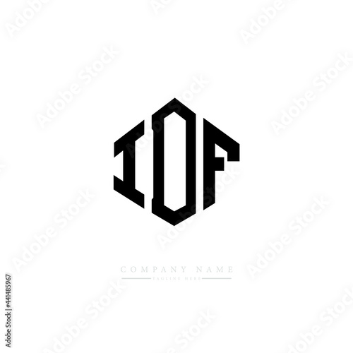 IDF letter logo design with polygon shape. IDF polygon logo monogram. IDF cube logo design. IDF hexagon vector logo template white and black colors. IDF monogram. IDF business and real estate logo. 