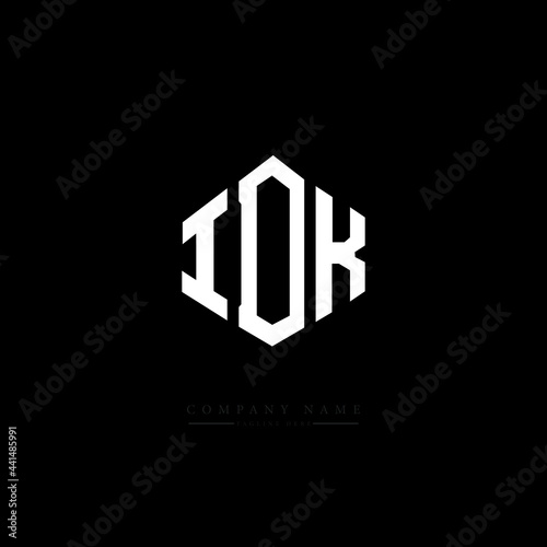 IDK letter logo design with polygon shape. IDK polygon logo monogram. IDK cube logo design. IDK hexagon vector logo template white and black colors. IDK monogram. IDK business and real estate logo. 