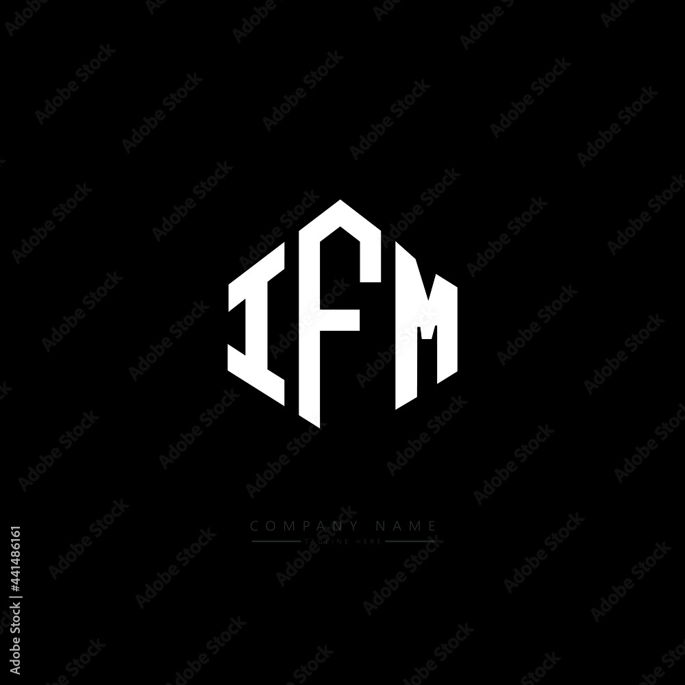 IFM letter logo design with polygon shape. IFM polygon logo monogram. IFM cube logo design. IFM hexagon vector logo template white and black colors. IFM monogram. IFM business and real estate logo. 