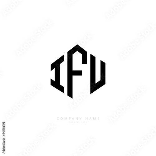IFU letter logo design with polygon shape. IFU polygon logo monogram. IFU cube logo design. IFU hexagon vector logo template white and black colors. IFU monogram. IFU business and real estate logo. 