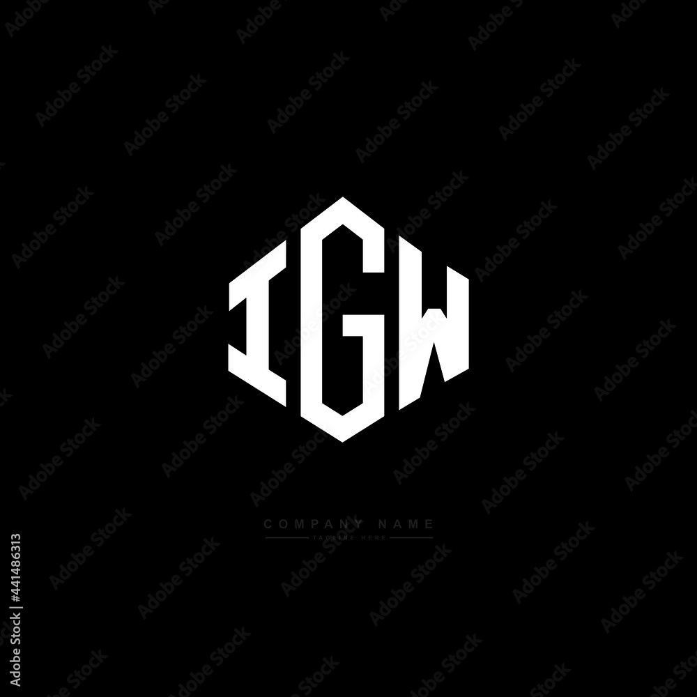 IGW letter logo design with polygon shape. IGW polygon logo monogram. IGW cube logo design. IGW hexagon vector logo template white and black colors. IGW monogram. IGW business and real estate logo. 