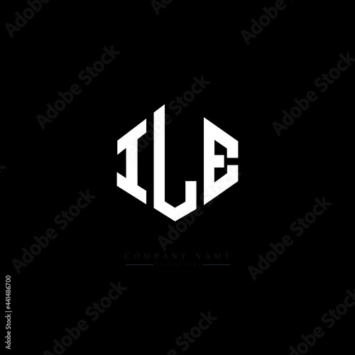 ILE letter logo design with polygon shape. ILE polygon logo monogram. ILE cube logo design. ILE hexagon vector logo template white and black colors. ILE monogram. ILE business and real estate logo. 