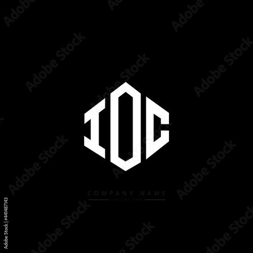 IOC letter logo design with polygon shape. IOC polygon logo monogram. IOC cube logo design. IOC hexagon vector logo template white and black colors. IOC monogram. IOC business and real estate logo. 