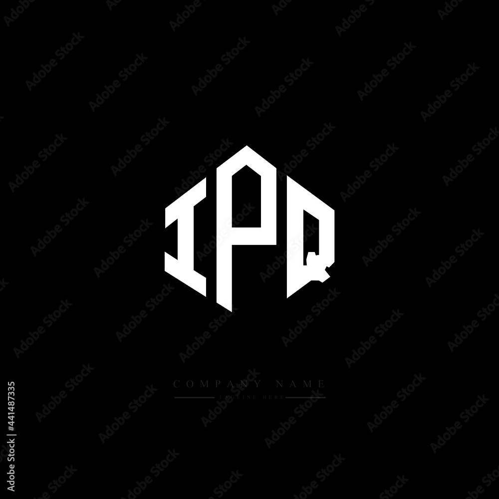 IPQ letter logo design with polygon shape. IPQ polygon logo monogram. IPQ cube logo design. IPQ hexagon vector logo template white and black colors. IPQ monogram. IPQ business and real estate logo. 