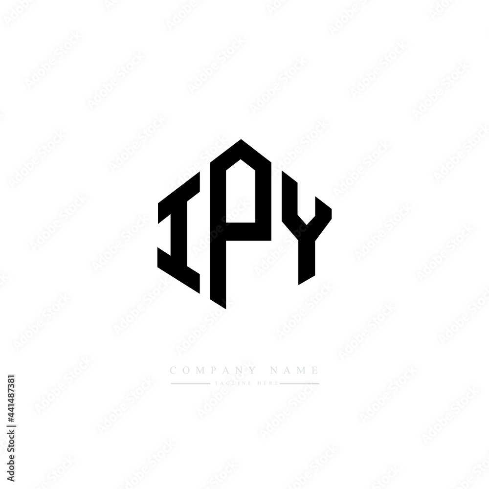 IPY letter logo design with polygon shape. IPY polygon logo monogram. IPY cube logo design. IPY hexagon vector logo template white and black colors. IPY monogram. IPY business and real estate logo. 