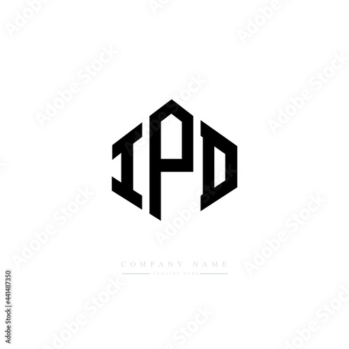 IPD letter logo design with polygon shape. IPD polygon logo monogram. IPD cube logo design. IPD hexagon vector logo template white and black colors. IPD monogram. IPD business and real estate logo.  photo