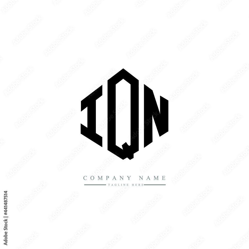 IQN letter logo design with polygon shape. IQN polygon logo monogram. IQN cube logo design. IQN hexagon vector logo template white and black colors. IQN monogram. IQN business and real estate logo. 