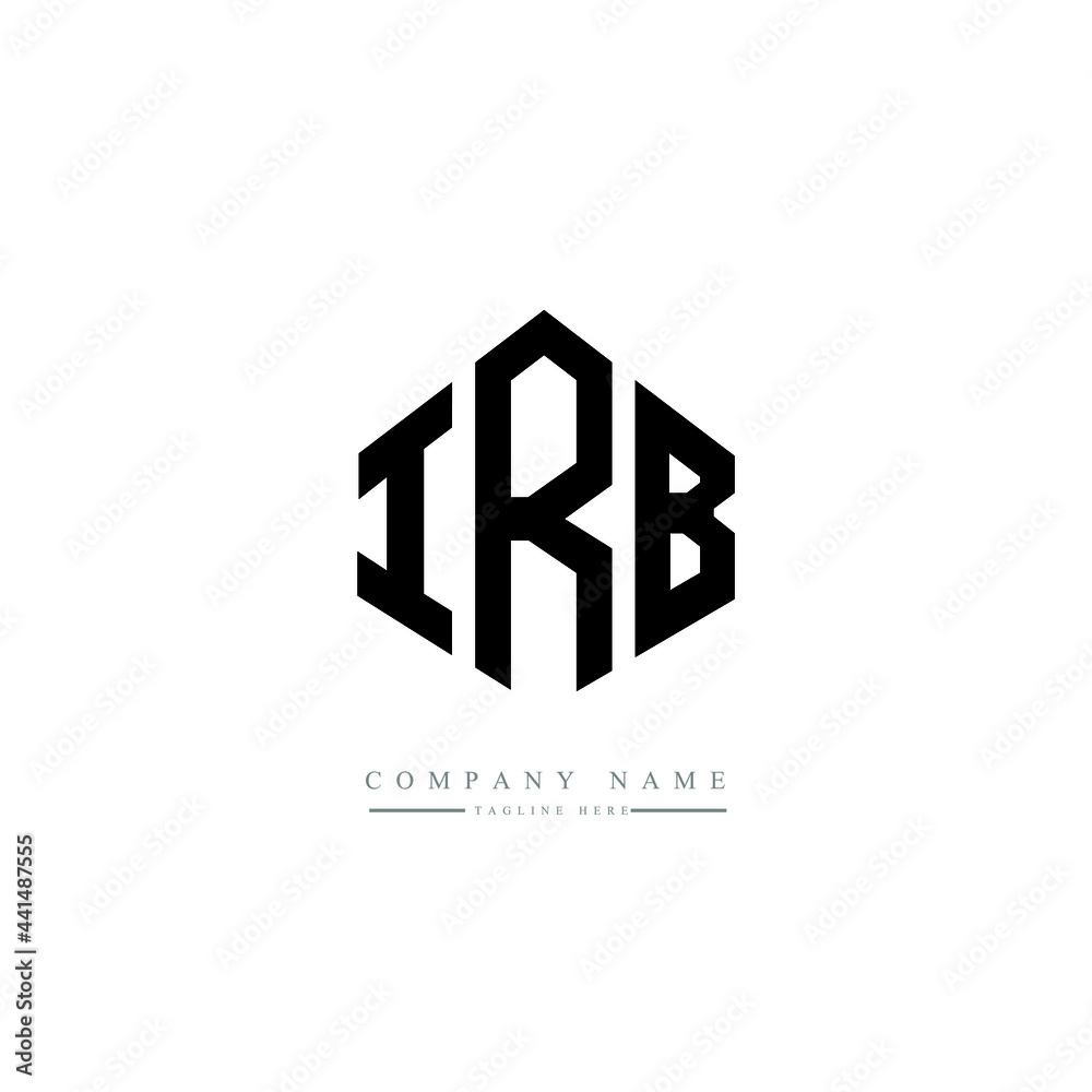 IRB letter logo design with polygon shape. IRB polygon logo monogram. IRB cube logo design. IRB hexagon vector logo template white and black colors. IRB monogram. IRB business and real estate logo. 