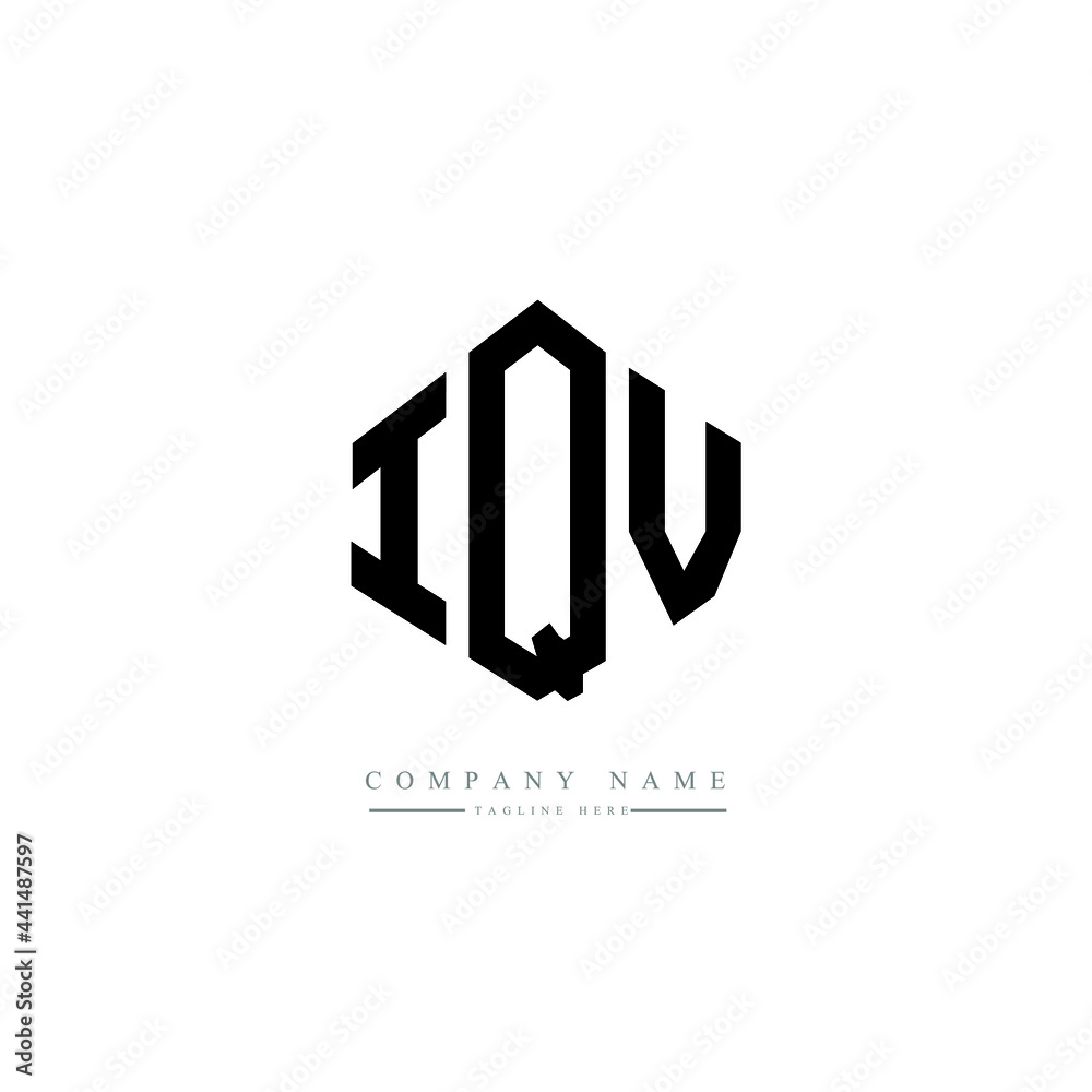 IQV letter logo design with polygon shape. IQV polygon logo monogram. IQV cube logo design. IQV hexagon vector logo template white and black colors. IQV monogram. IQV business and real estate logo. 