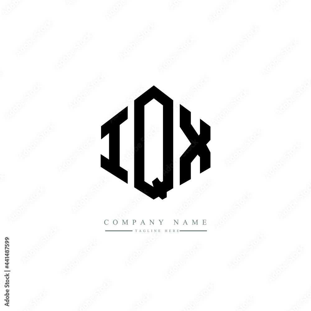 IQX letter logo design with polygon shape. IQX polygon logo monogram. IQX cube logo design. IQX hexagon vector logo template white and black colors. IQX monogram. IQX business and real estate logo. 