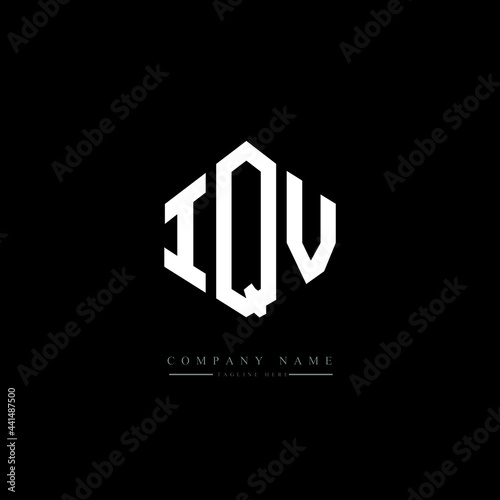 IQV letter logo design with polygon shape. IQV polygon logo monogram. IQV cube logo design. IQV hexagon vector logo template white and black colors. IQV monogram. IQV business and real estate logo. 