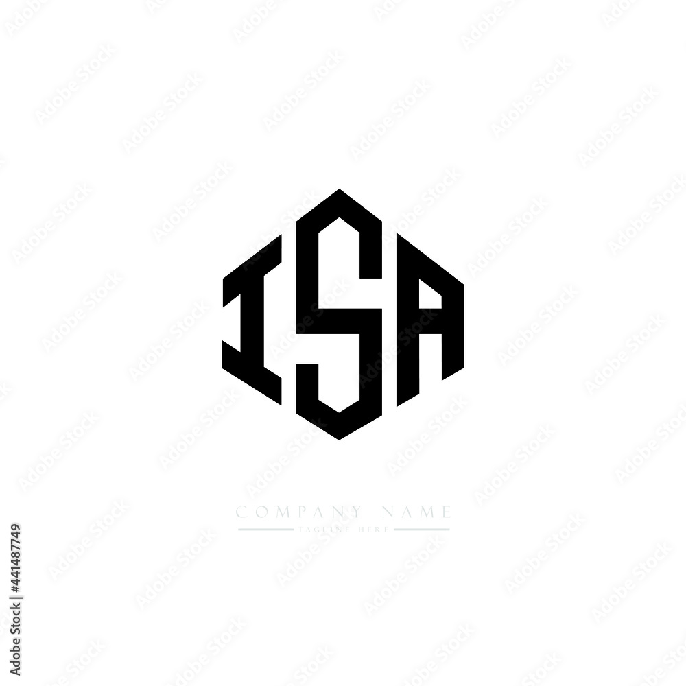 ISA letter logo design with polygon shape. ISA polygon logo monogram. ISA cube logo design. ISA hexagon vector logo template white and black colors. ISA monogram. ISA business and real estate logo. 