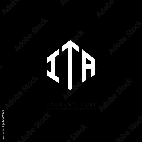 ITA letter logo design with polygon shape. ITA polygon logo monogram. ITA cube logo design. ITA hexagon vector logo template white and black colors. ITA monogram. ITA business and real estate logo.  photo