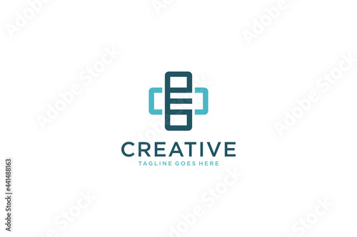 Free Download Letter E Cross Sign Medical Logo Health Symbol Pharmacy Icon. Flat Vector Logo Design Template Element. - GFXLoad