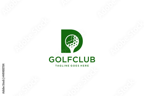 Letter D for Golf logo design vector template, Vector label of golf, Logo of golf championship, illustration, Creative icon, design concept