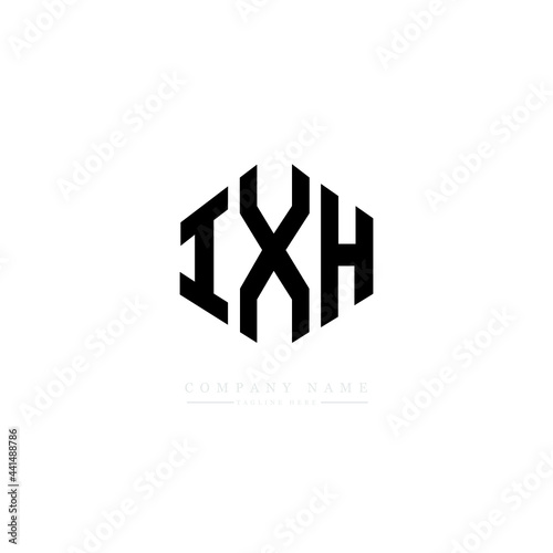 IXH letter logo design with polygon shape. IXH polygon logo monogram. IXH cube logo design. IXH hexagon vector logo template white and black colors. IXH monogram. IXH business and real estate logo. 