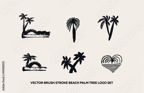 Skull Beach Brush Strokes vector logo