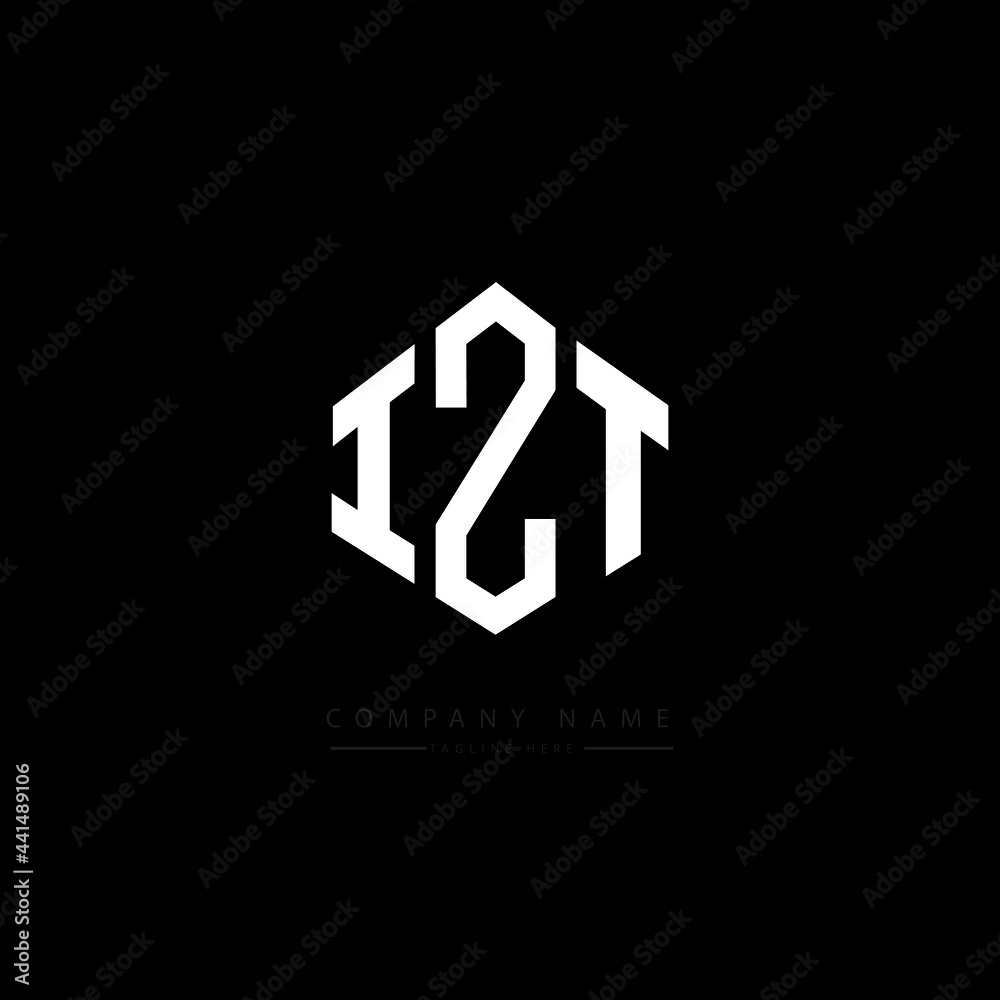 IZT letter logo design with polygon shape. IZT polygon logo monogram. IZT cube logo design. IZT hexagon vector logo template white and black colors. IZT monogram. IZT business and real estate logo. 