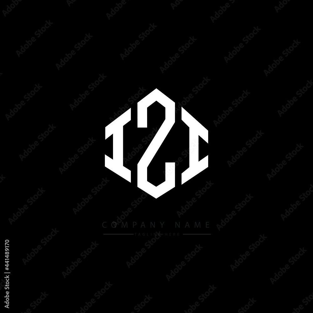 Izi Letter Logo Design With Polygon Shape Izi Polygon Logo Monogram