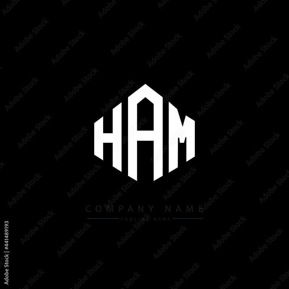 HAM letter logo design with polygon shape. HAM polygon logo monogram. HAM cube logo design. HAM hexagon vector logo template white and black colors. HAM monogram. HAM business and real estate logo. 