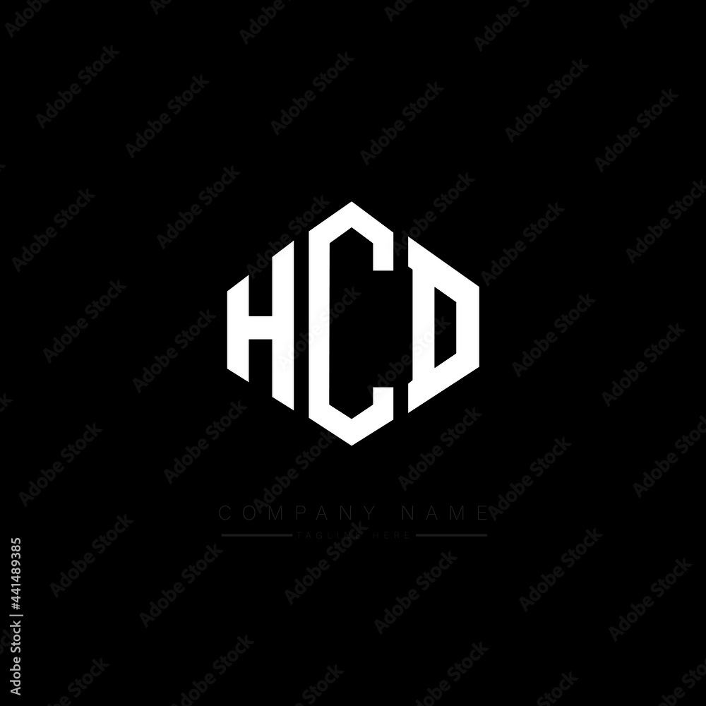 HCD letter logo design with polygon shape. HCD polygon logo monogram ...