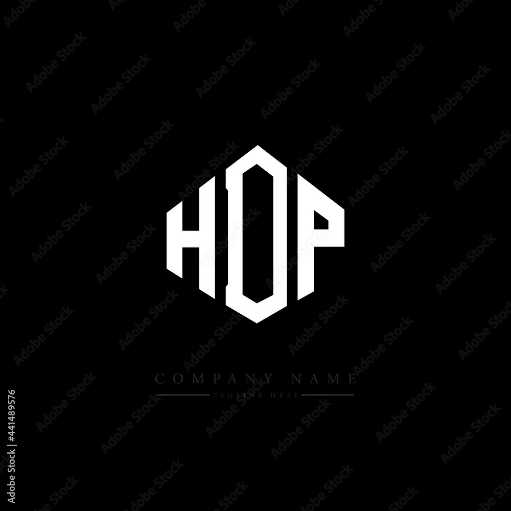 HDP letter logo design with polygon shape. HDP polygon logo monogram. HDP cube logo design. HDP hexagon vector logo template white and black colors. HDP monogram. HDP business and real estate logo. 