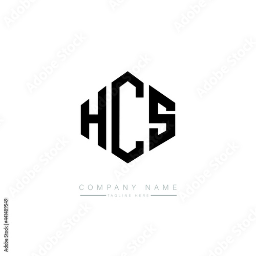 HCS letter logo design with polygon shape. HCS polygon logo monogram. HCS cube logo design. HCS hexagon vector logo template white and black colors. HCS monogram. HCS business and real estate logo. 