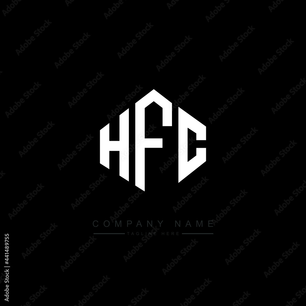 HFC letter logo design with polygon shape. HFC polygon logo monogram. HFC cube logo design. HFC hexagon vector logo template white and black colors. HFC monogram. HFC business and real estate logo.  