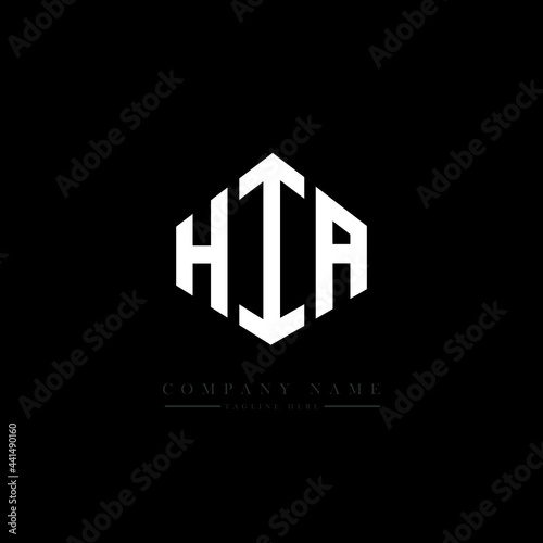 HIA letter logo design with polygon shape. HIA polygon logo monogram. HIA cube logo design. HIA hexagon vector logo template white and black colors. HIA monogram. HIA business and real estate logo. 