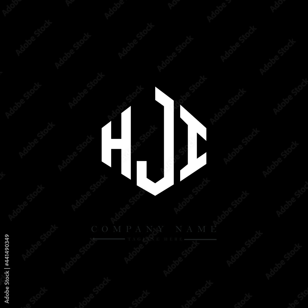 HJI letter logo design with polygon shape. HJI polygon logo monogram. HJI cube logo design. HJI hexagon vector logo template white and black colors. HJI monogram. HJI business and real estate logo. 