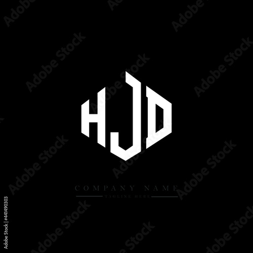 HJD letter logo design with polygon shape. HJD polygon logo monogram. HJD cube logo design. HJD hexagon vector logo template white and black colors. HJD monogram. HJD business and real estate logo. 