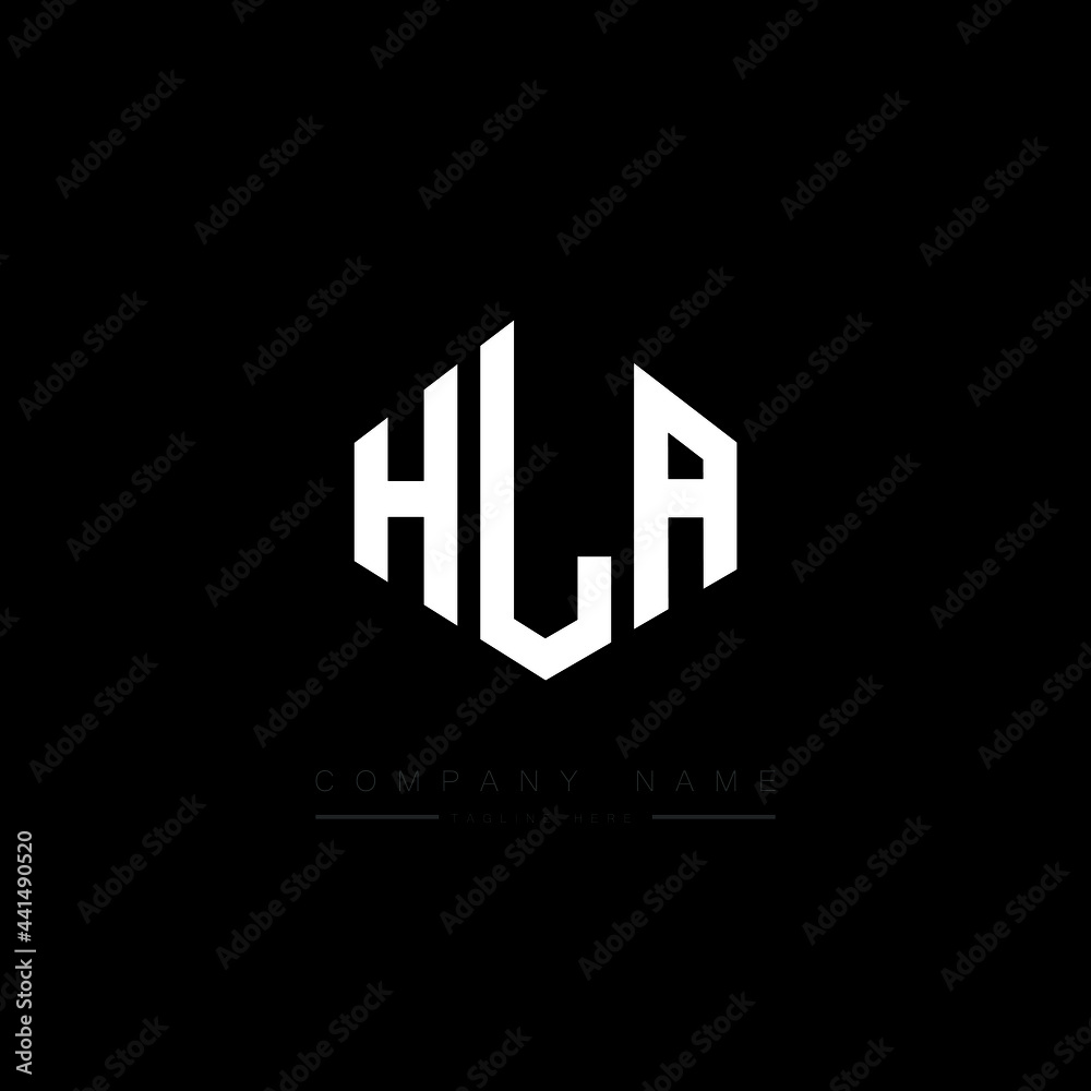 HLA letter logo design with polygon shape. HLA polygon logo monogram. HLA cube logo design. HLA hexagon vector logo template white and black colors. HLA monogram. HLA business and real estate logo. 