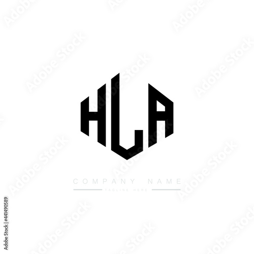 HLA letter logo design with polygon shape. HLA polygon logo monogram. HLA cube logo design. HLA hexagon vector logo template white and black colors. HLA monogram. HLA business and real estate logo. 